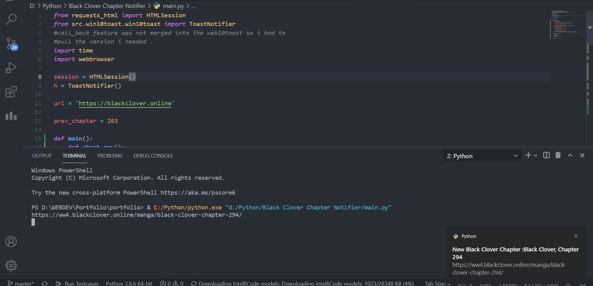 BlackClover Chapter-Notifier