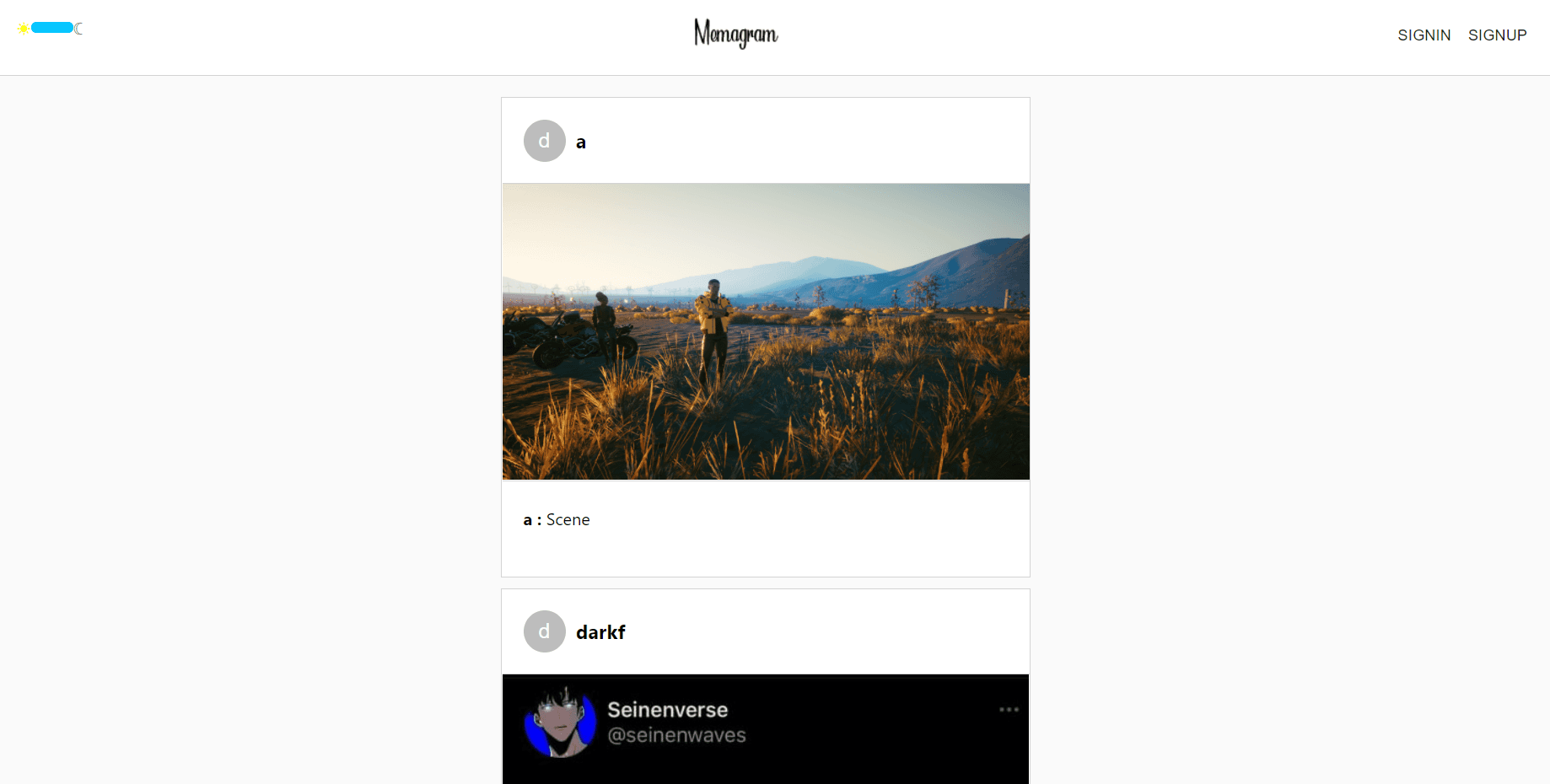 Memagram (Insta Clone)